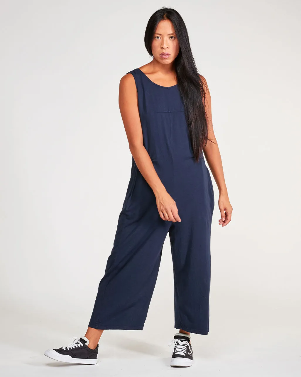 Cotton Tiered Tank Jumpsuit