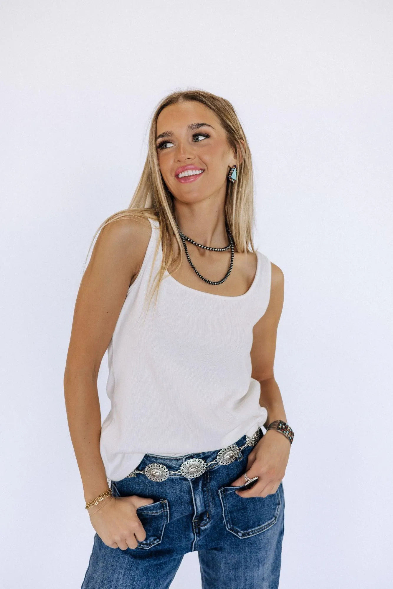 Dailee White Tank Top