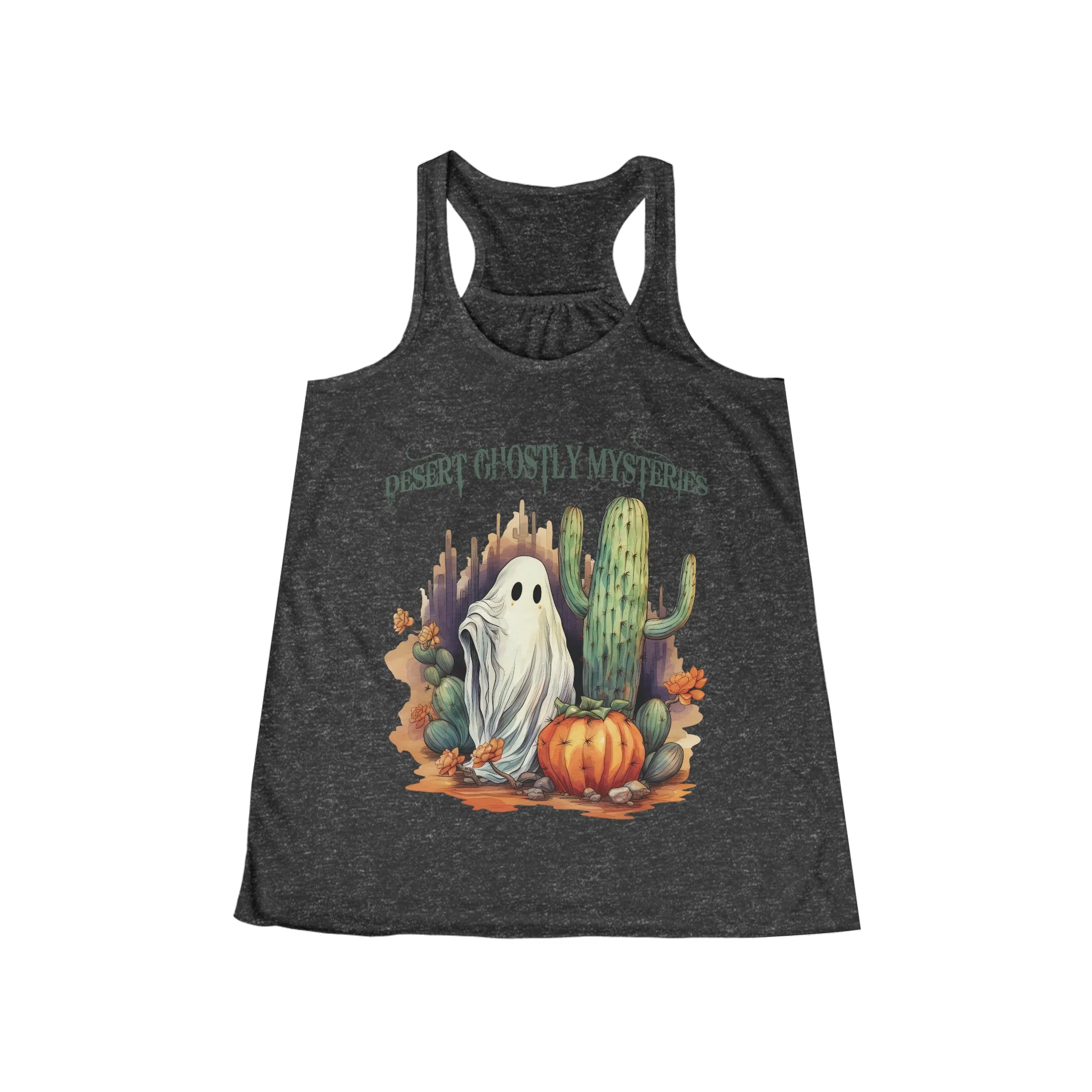 Desert Ghostly Mysteries Western Halloween Women's Flowy Racerback Tank Gifts for Her