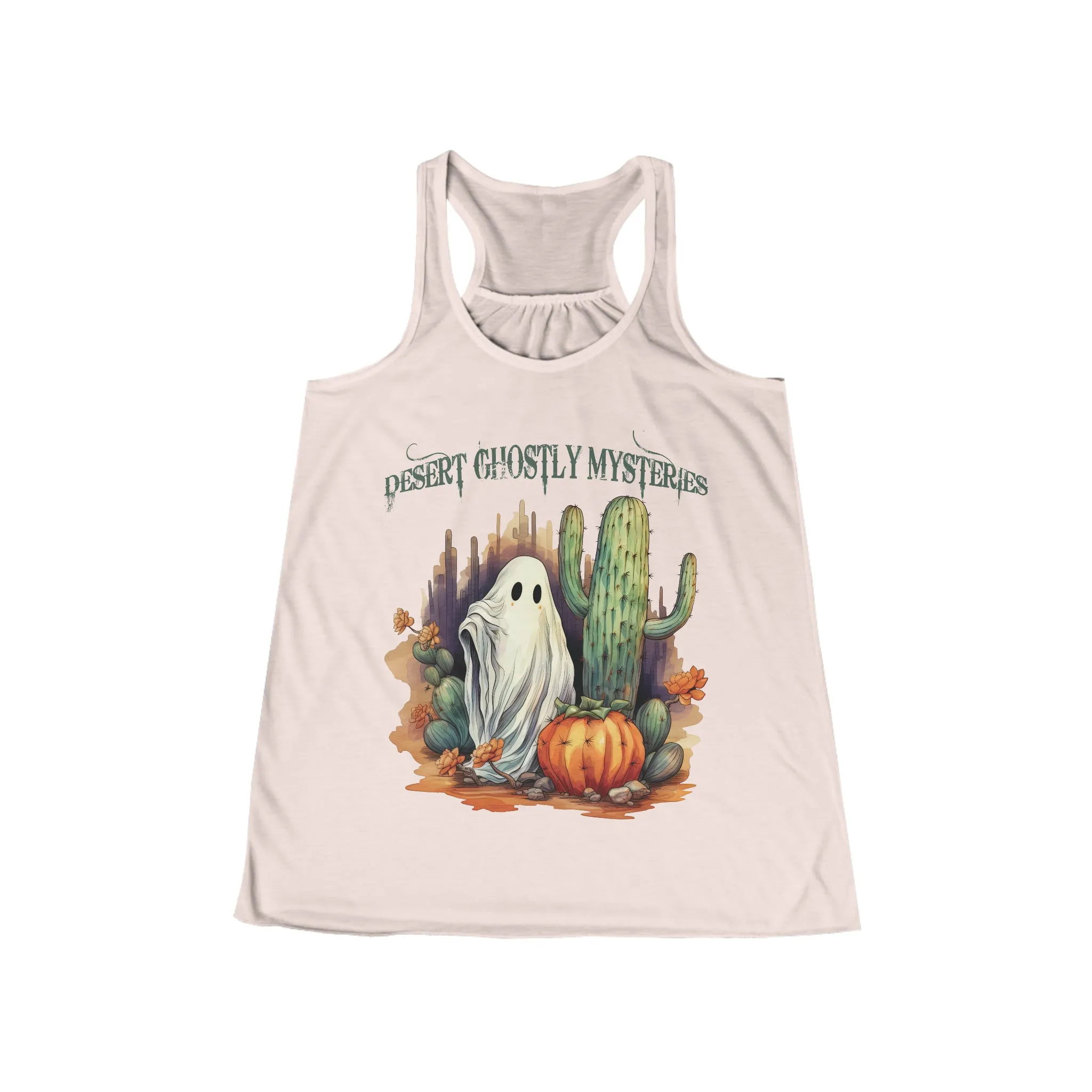 Desert Ghostly Mysteries Western Halloween Women's Flowy Racerback Tank Gifts for Her