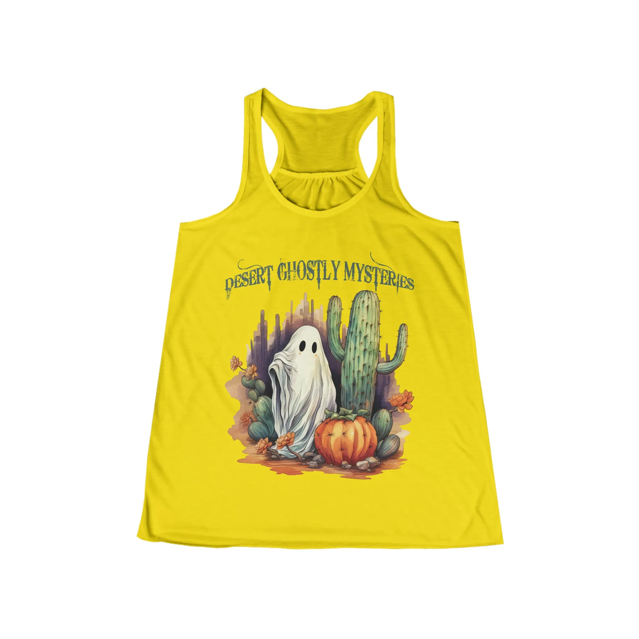 Desert Ghostly Mysteries Western Halloween Women's Flowy Racerback Tank Gifts for Her