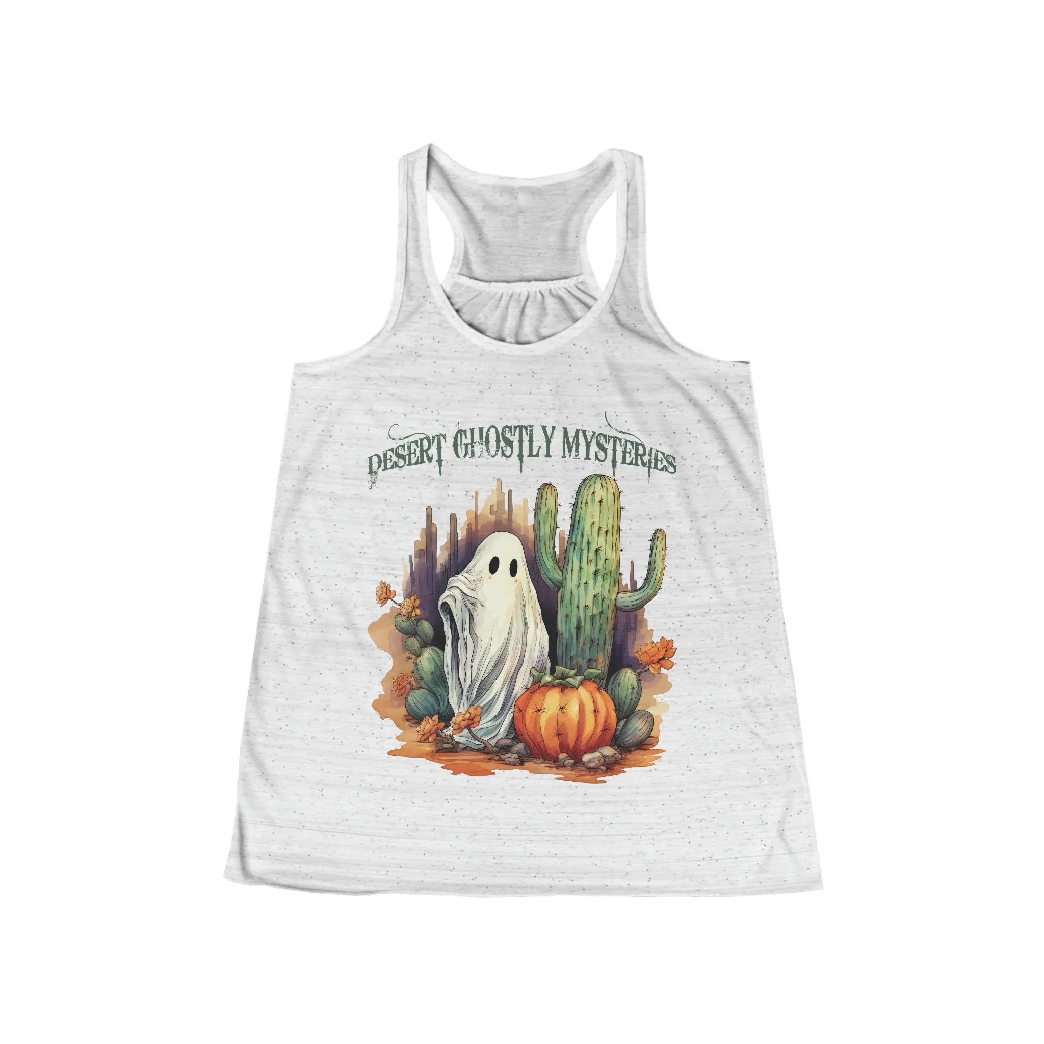 Desert Ghostly Mysteries Western Halloween Women's Flowy Racerback Tank Gifts for Her
