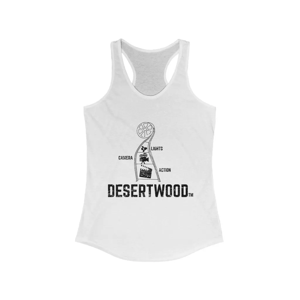 Desertwood Classic "Lights, Camera, Action!" Racerback Tank (Sizes run smaller than usual)