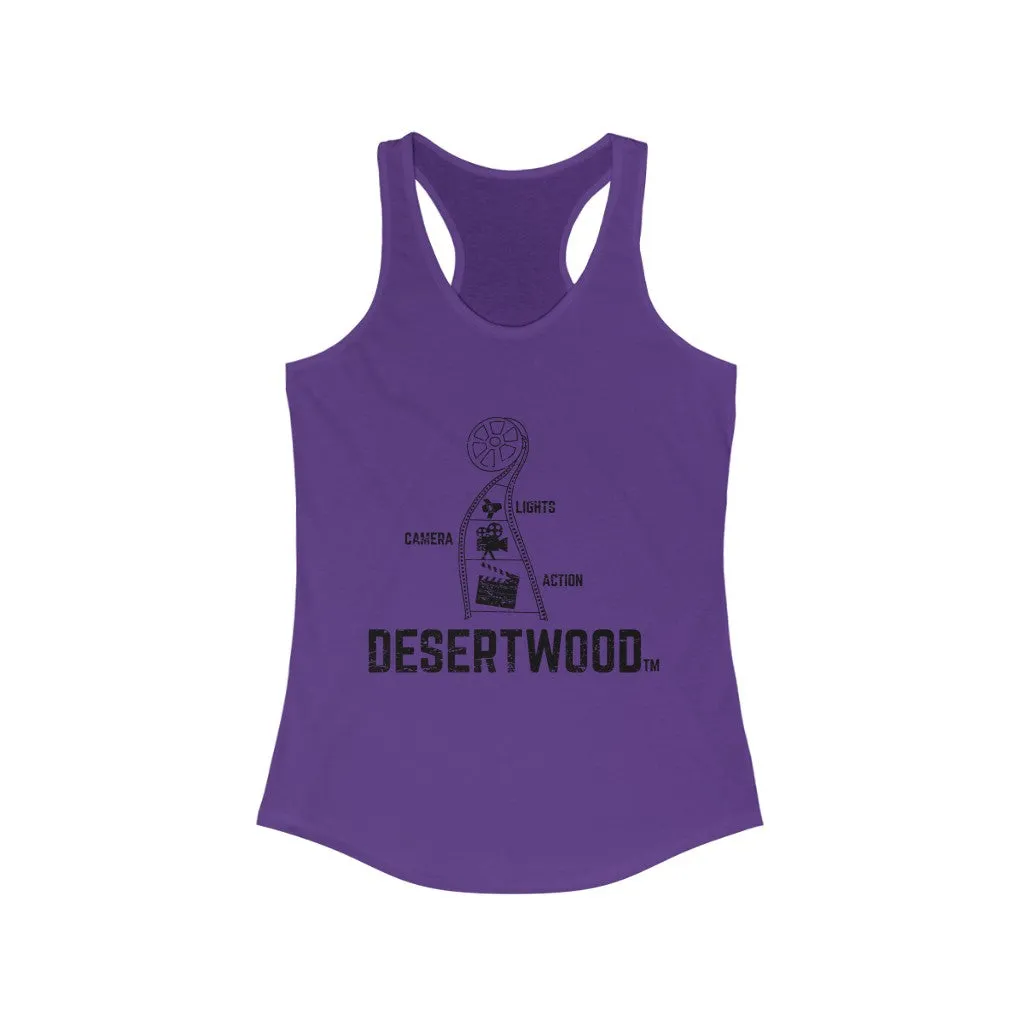 Desertwood Classic "Lights, Camera, Action!" Racerback Tank (Sizes run smaller than usual)
