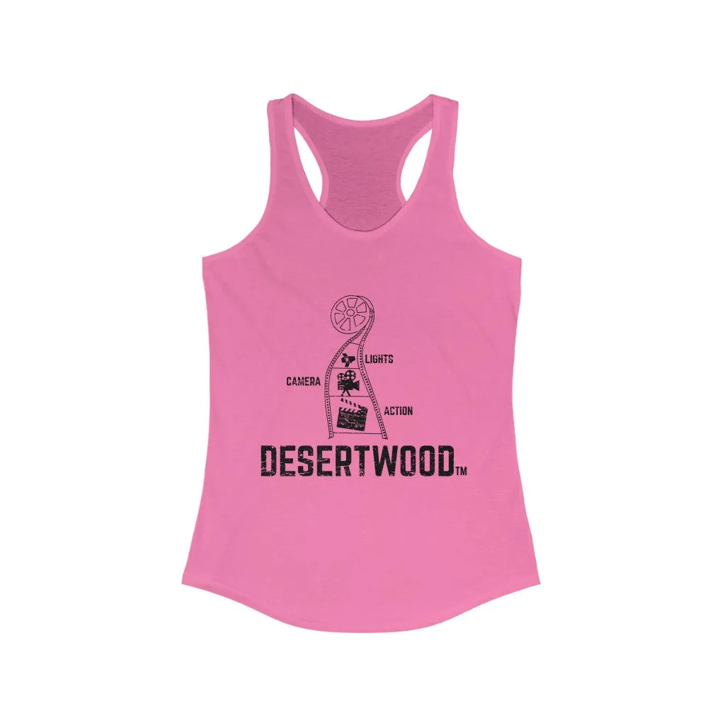 Desertwood Classic "Lights, Camera, Action!" Racerback Tank (Sizes run smaller than usual)