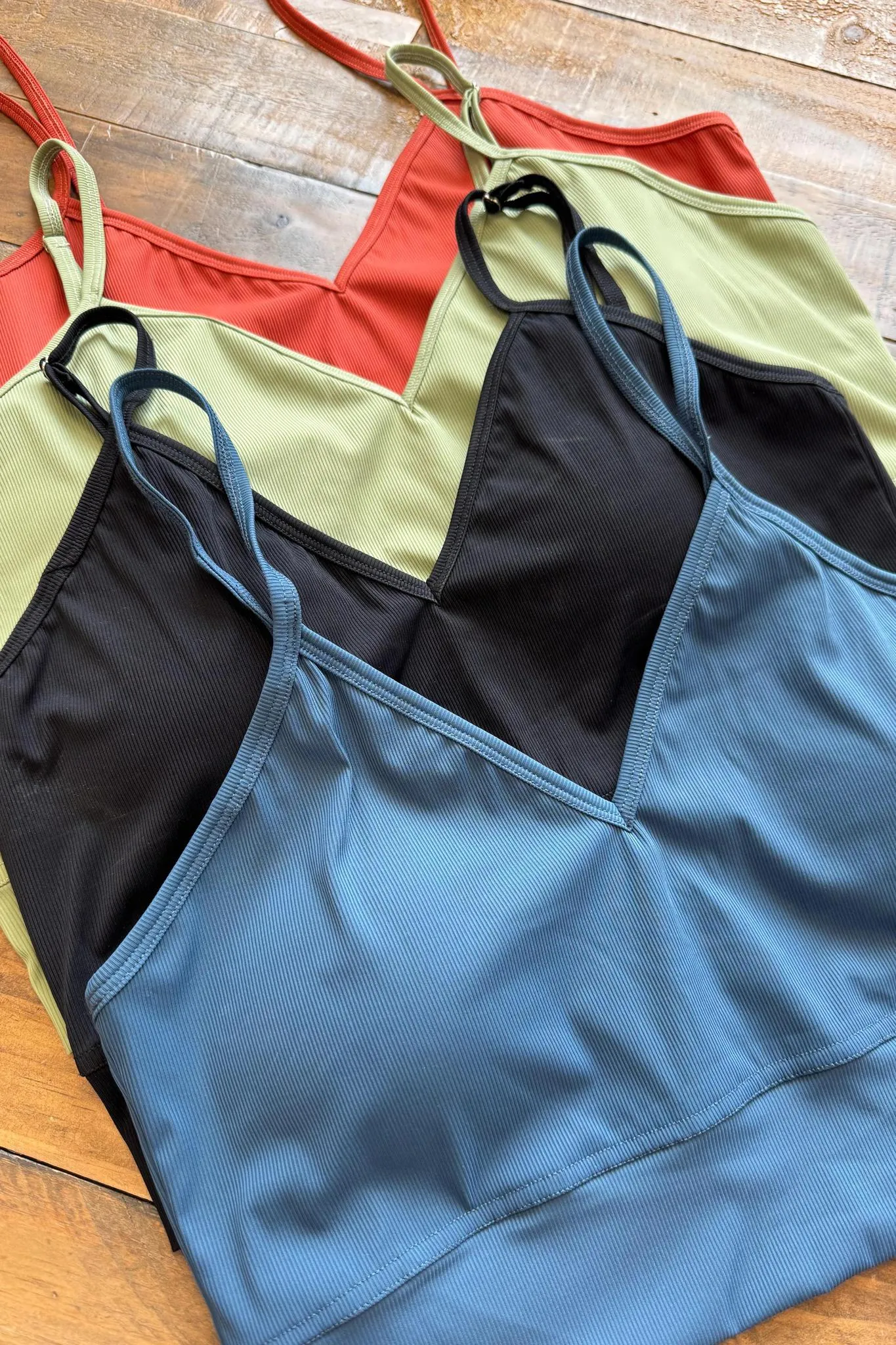 Devon Ribbed Bralette - Blue