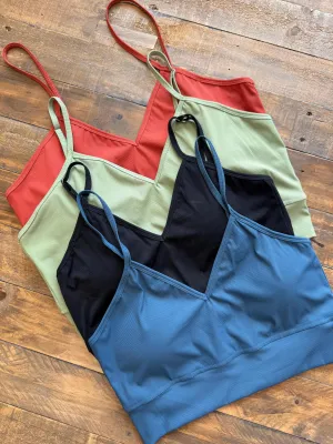 Devon Ribbed Bralette - Blue