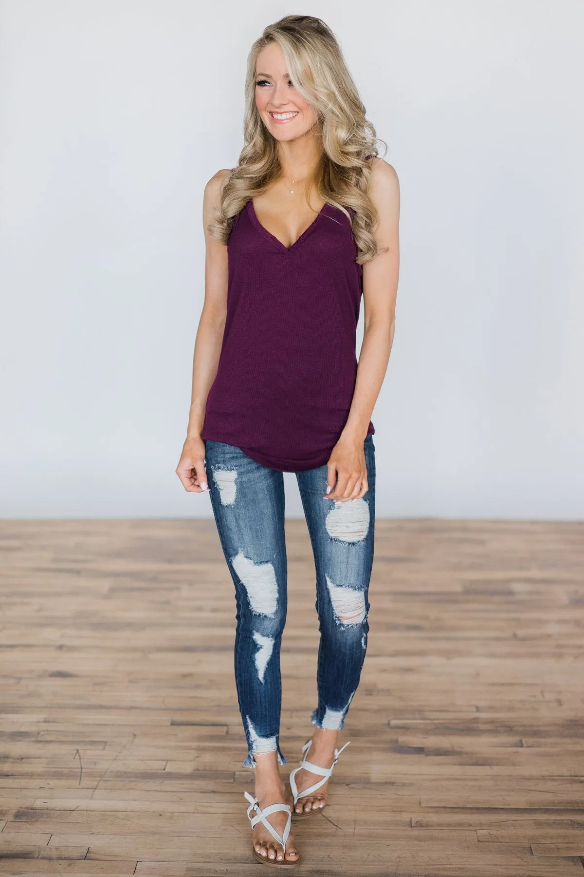 Doing the Impossible Eggplant Tank Top