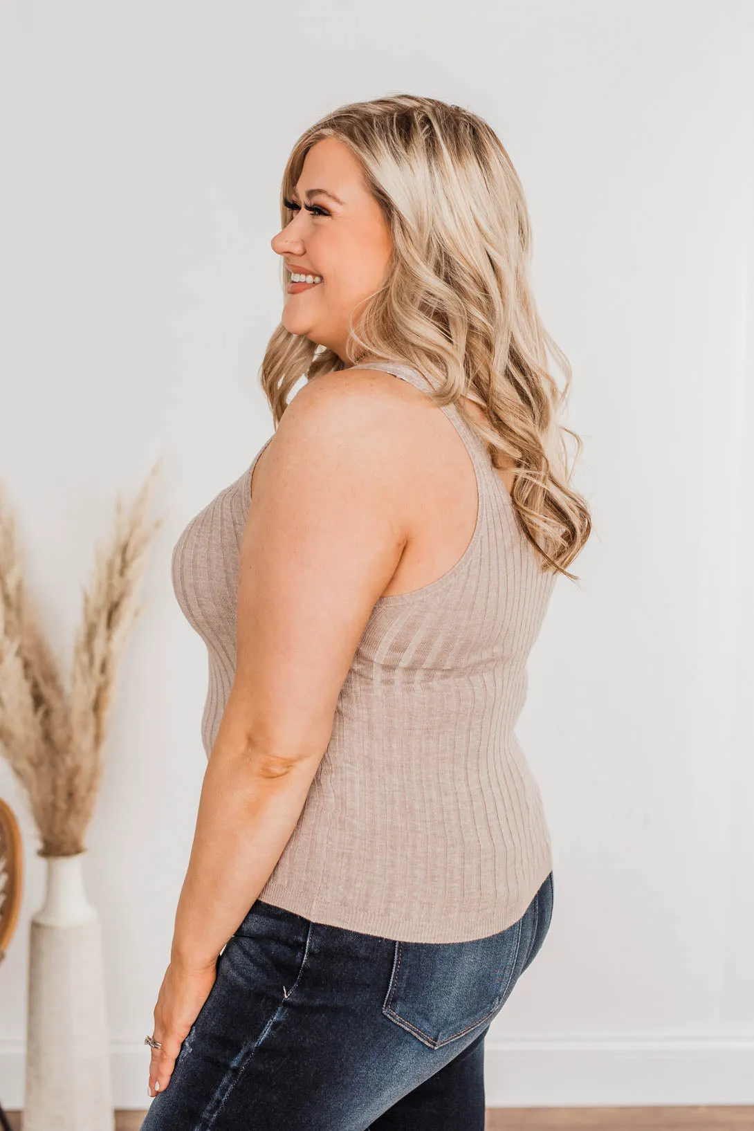 Dreaming Of This Ribbed Tank Top- Taupe