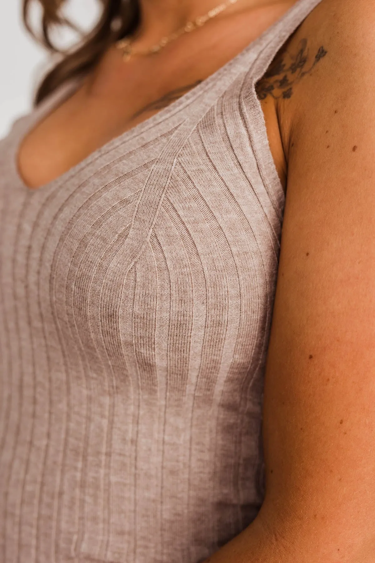 Dreaming Of This Ribbed Tank Top- Taupe