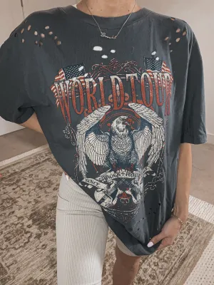 Eagle Oversized Graphic Tee - Slate