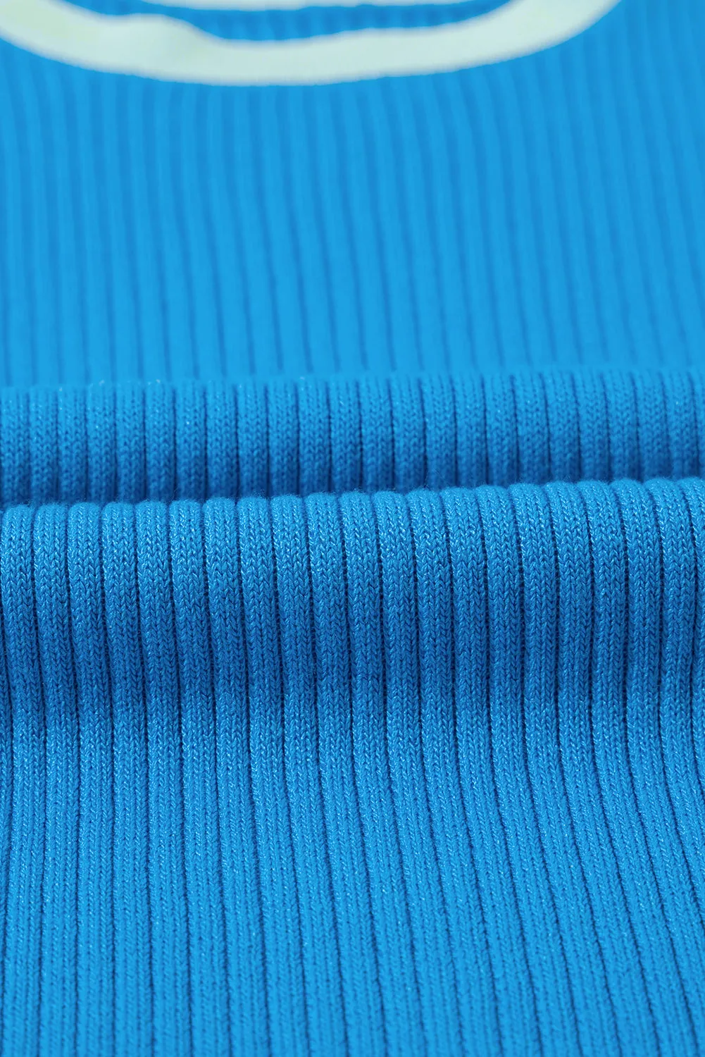 Edge Ribbed Knit U Neck Tank Top