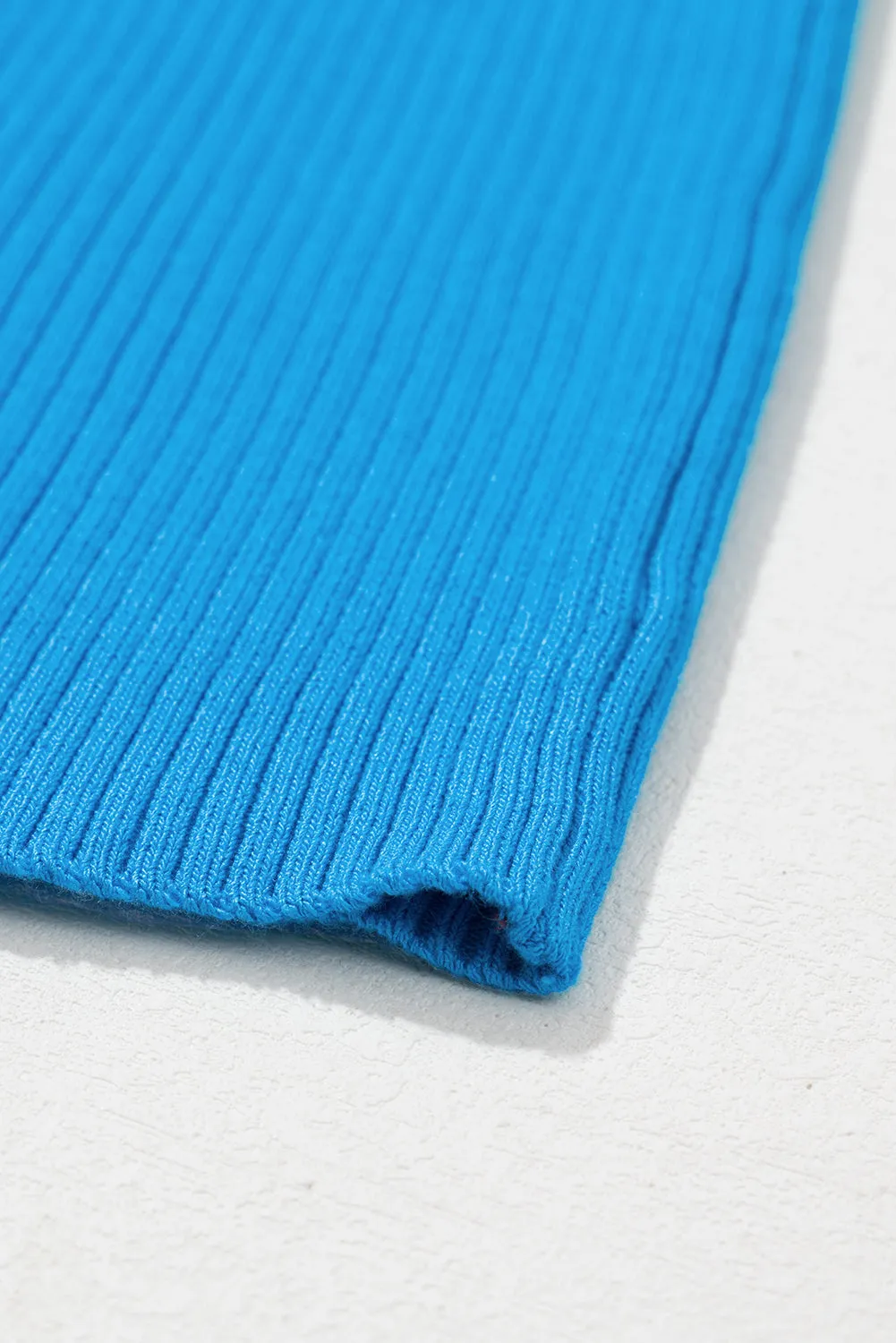 Edge Ribbed Knit U Neck Tank Top