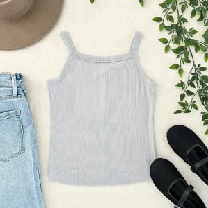 Edie Ribbed Cami - Soft Gray