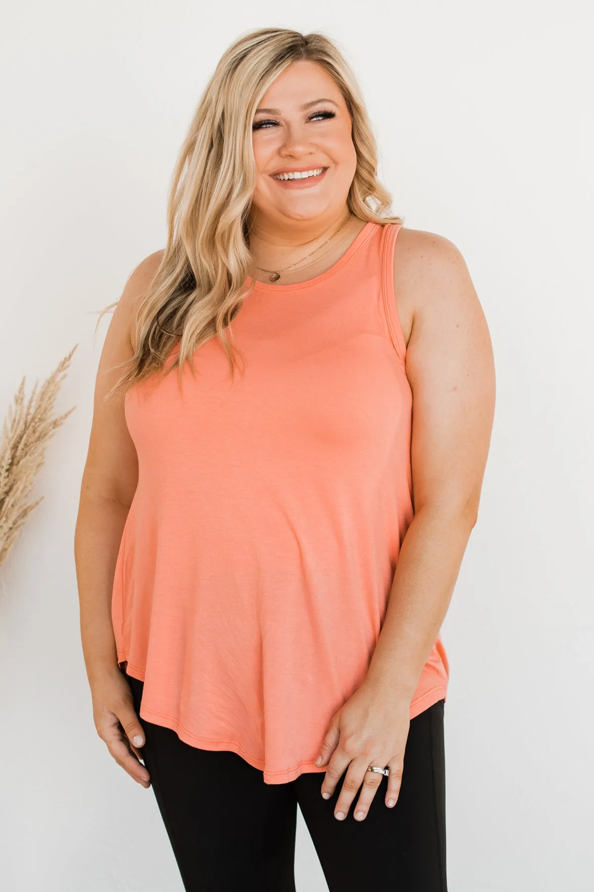 Electric Feelings Tank Top- Coral