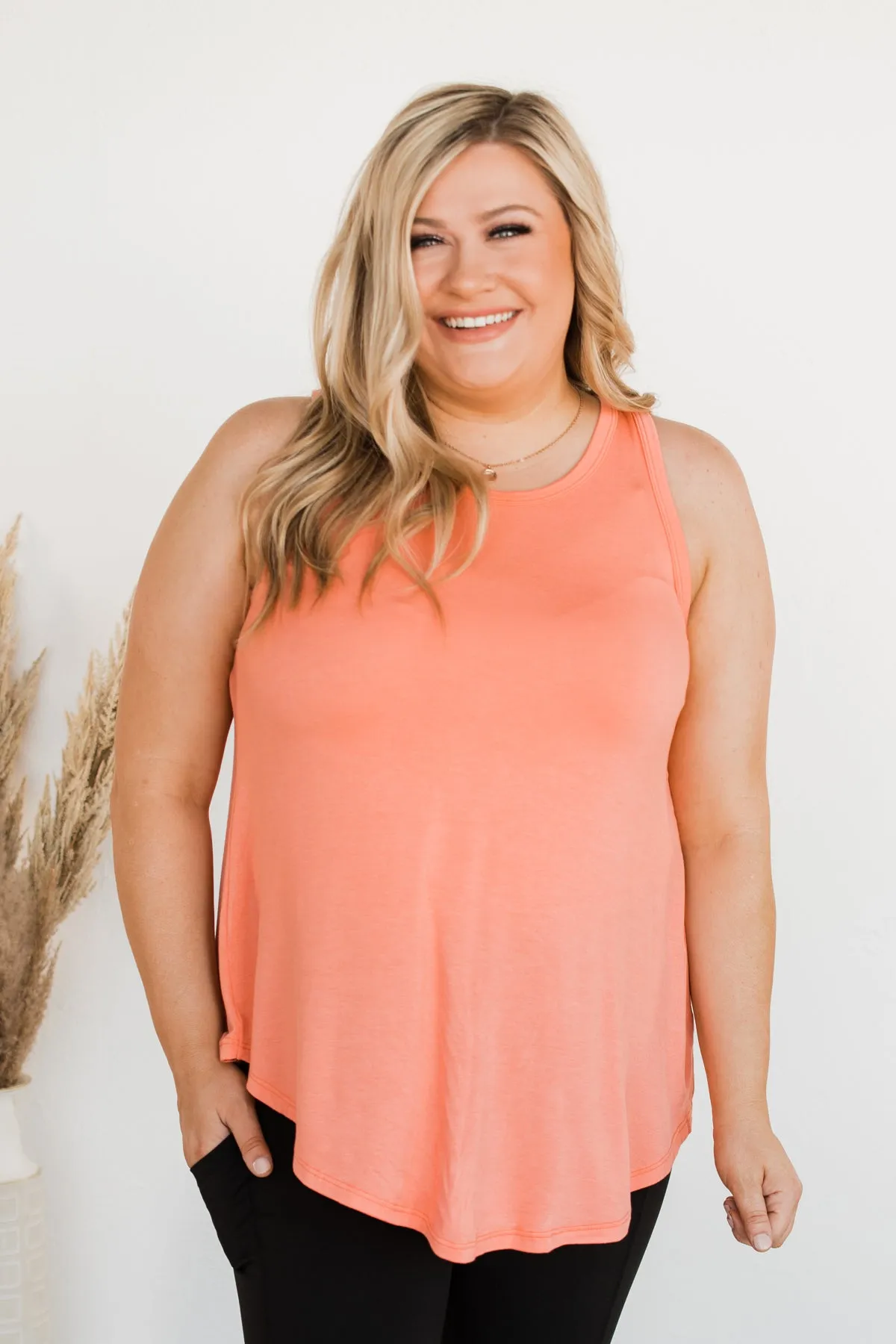 Electric Feelings Tank Top- Coral