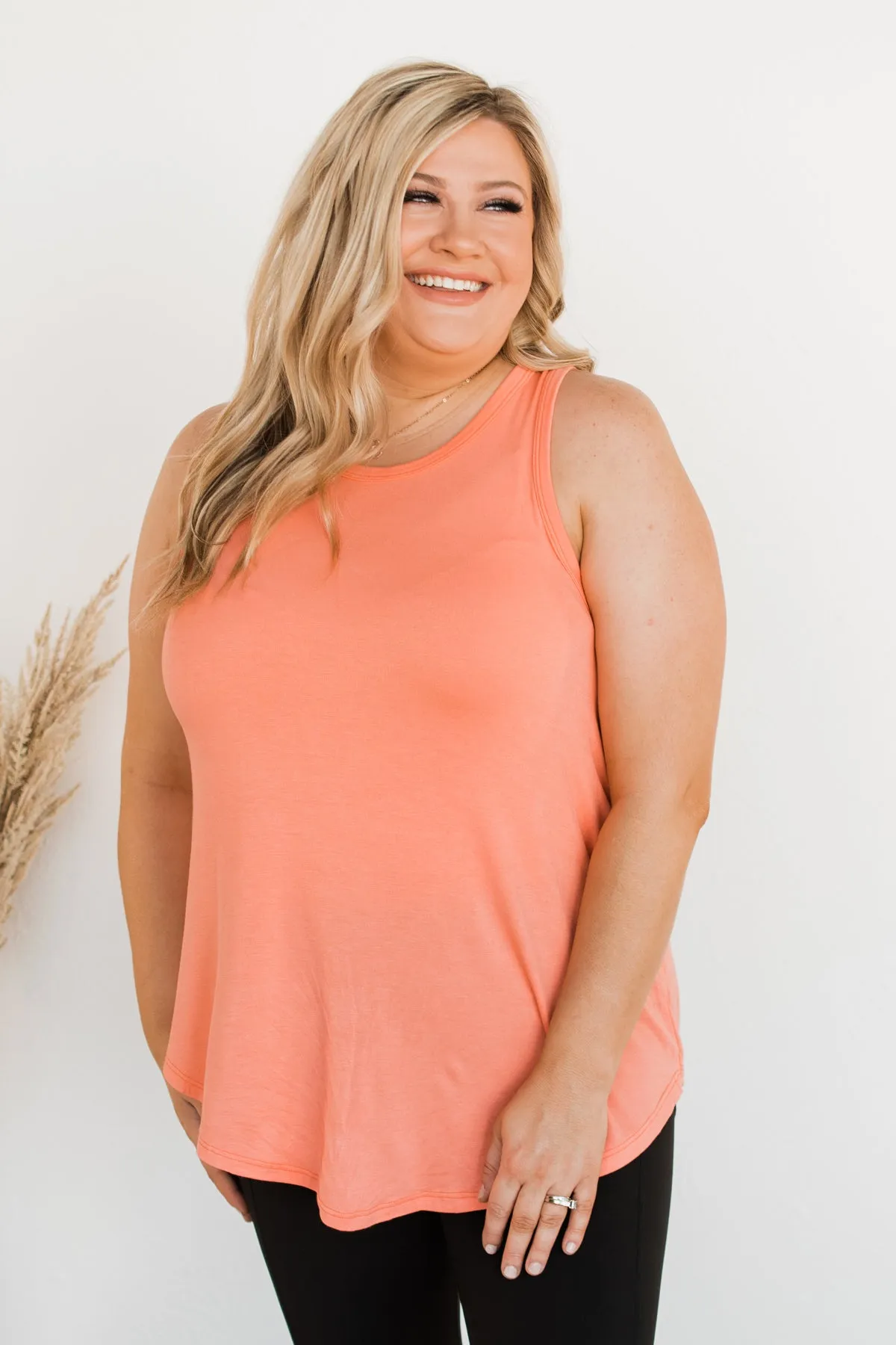 Electric Feelings Tank Top- Coral