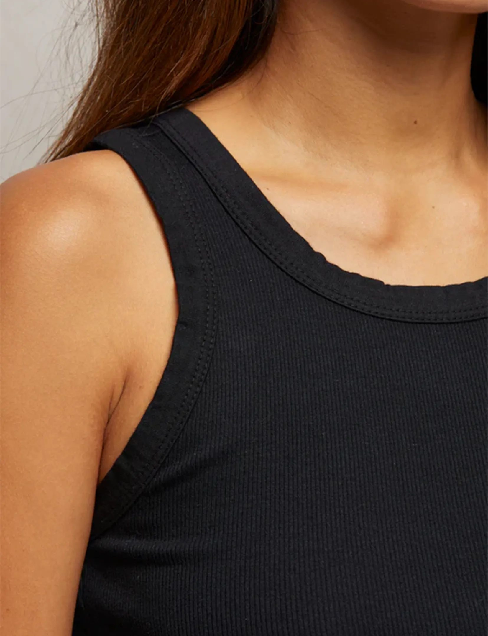 Elle Rib Tank, True Black