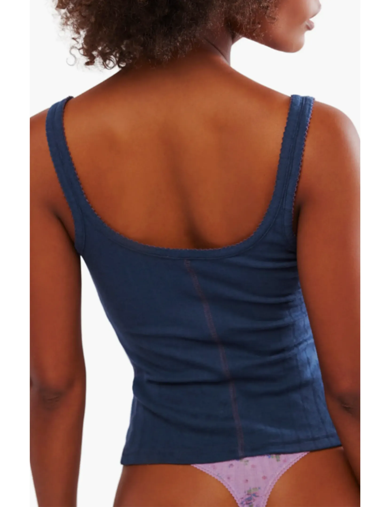 End Game Pointelle Tank, Indigo