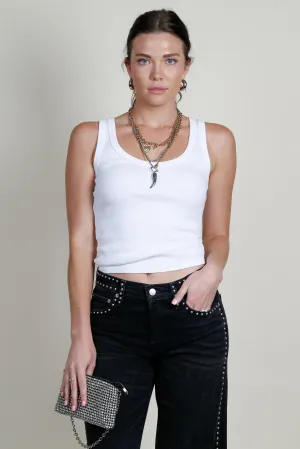ENZA COSTA | Supima Bold Tank - White