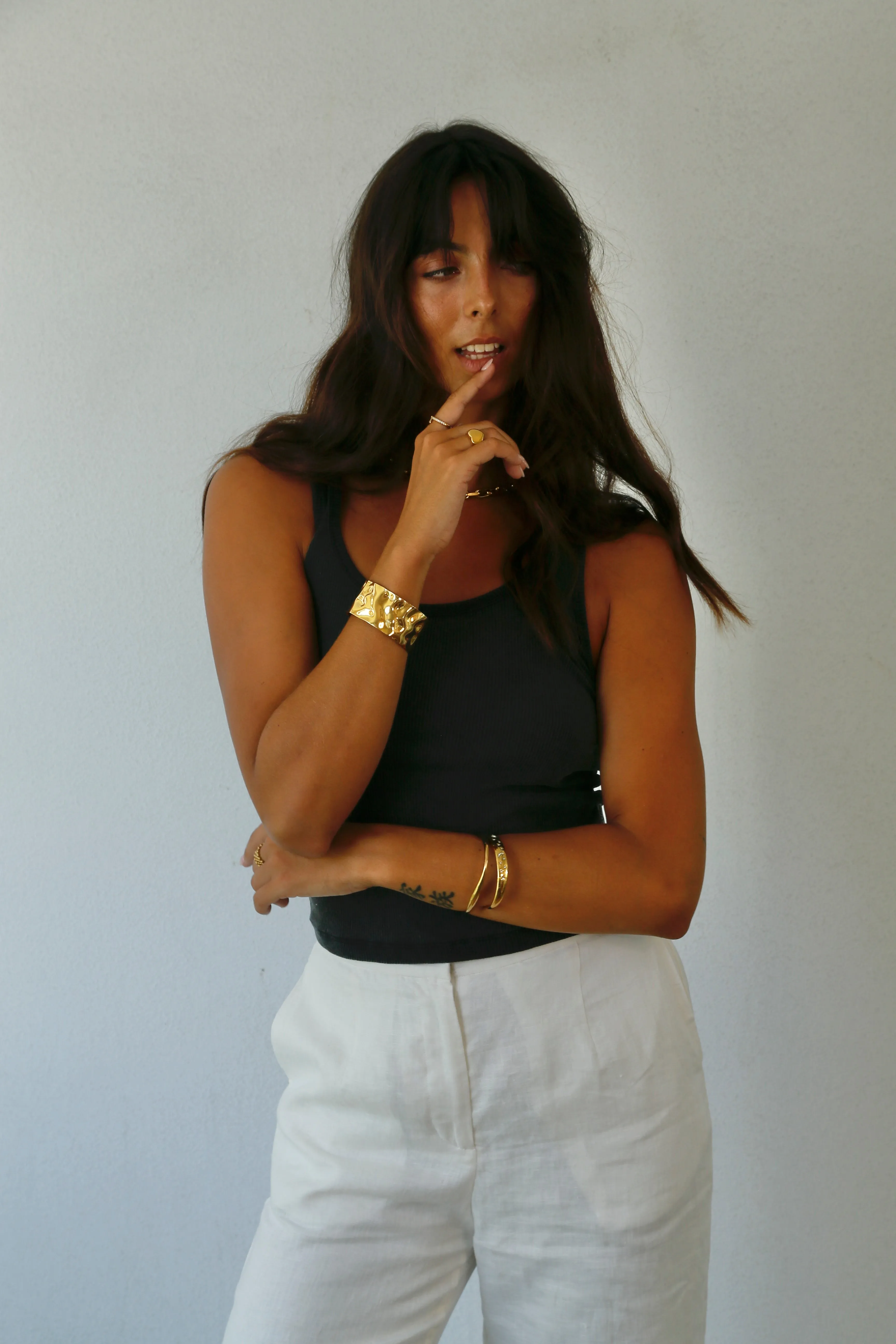 ESSENTIALS RIB TANK BLACK SNOW