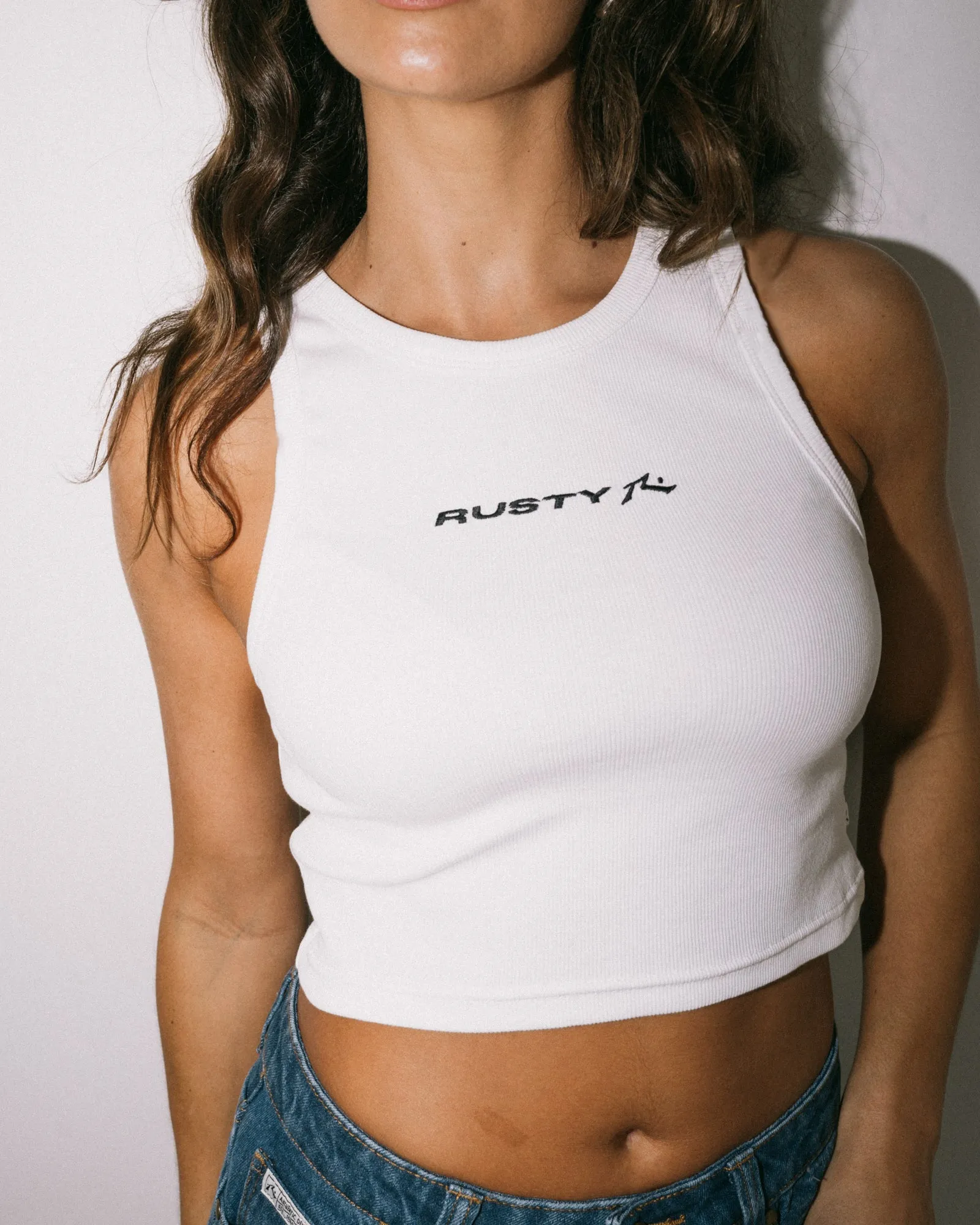 Essentials Ribbed Crop Tank Top