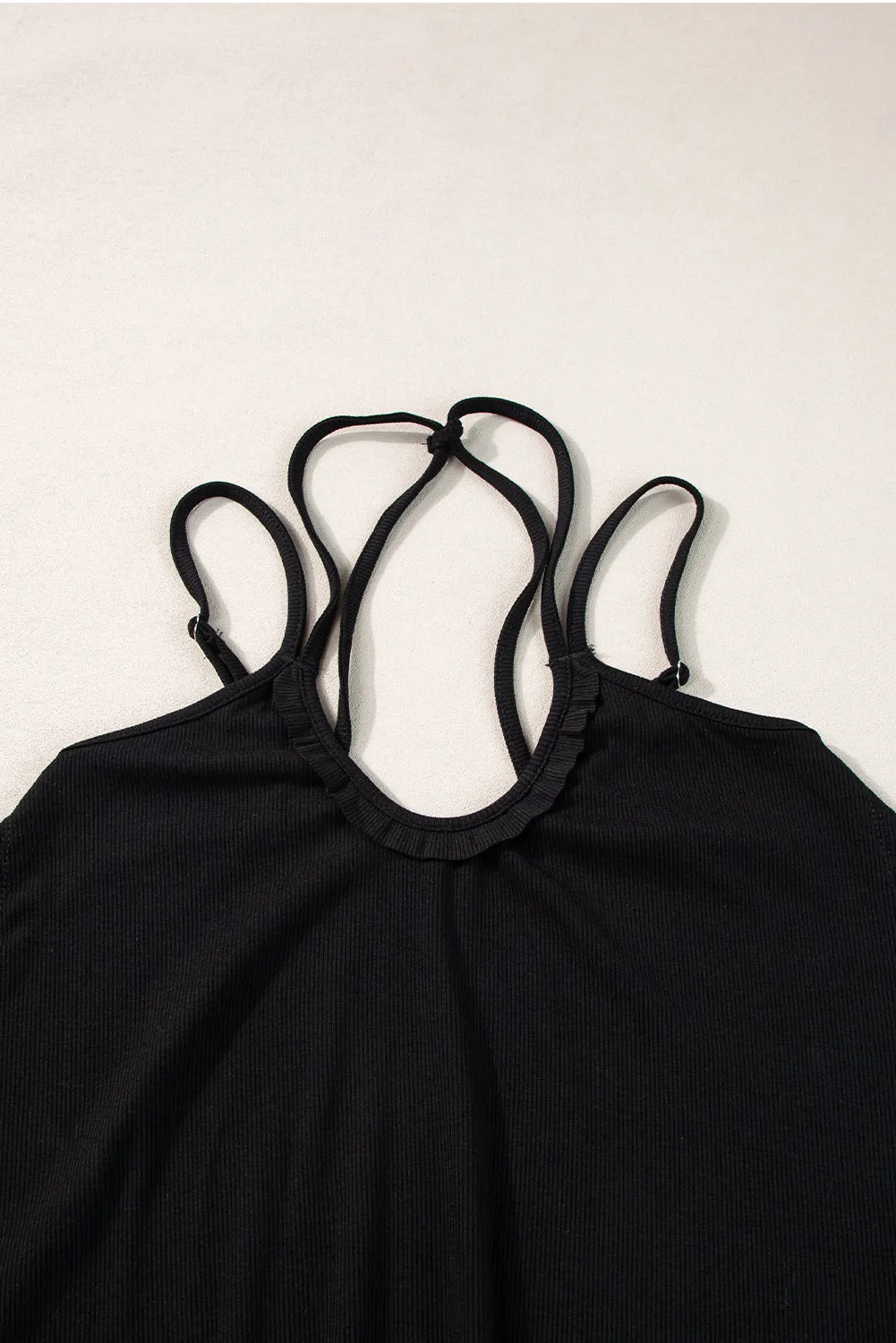 Exposed Seam Double Straps Tank Top