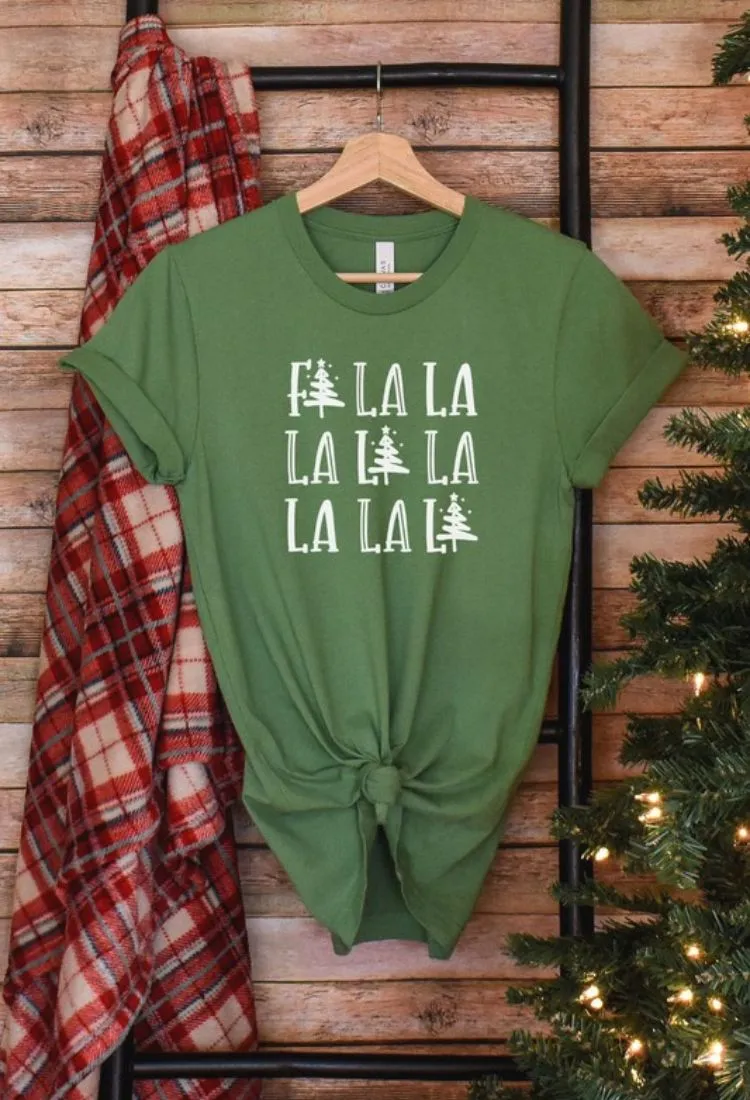 Fa La La Graphic Tee in Leaf