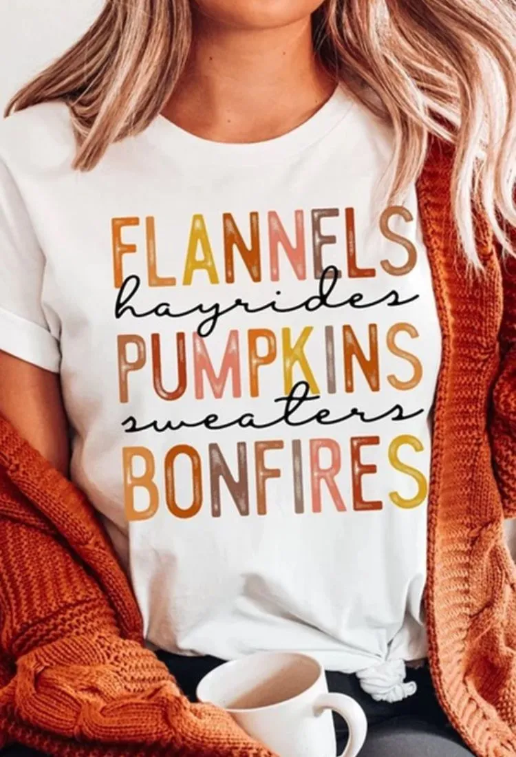 Flannels, Pumpkins & Bonfires Graphic Tee