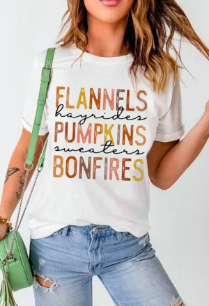 Flannels, Pumpkins & Bonfires Graphic Tee