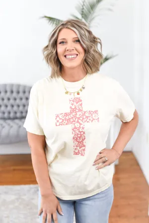 Floral Cross Graphic Tee