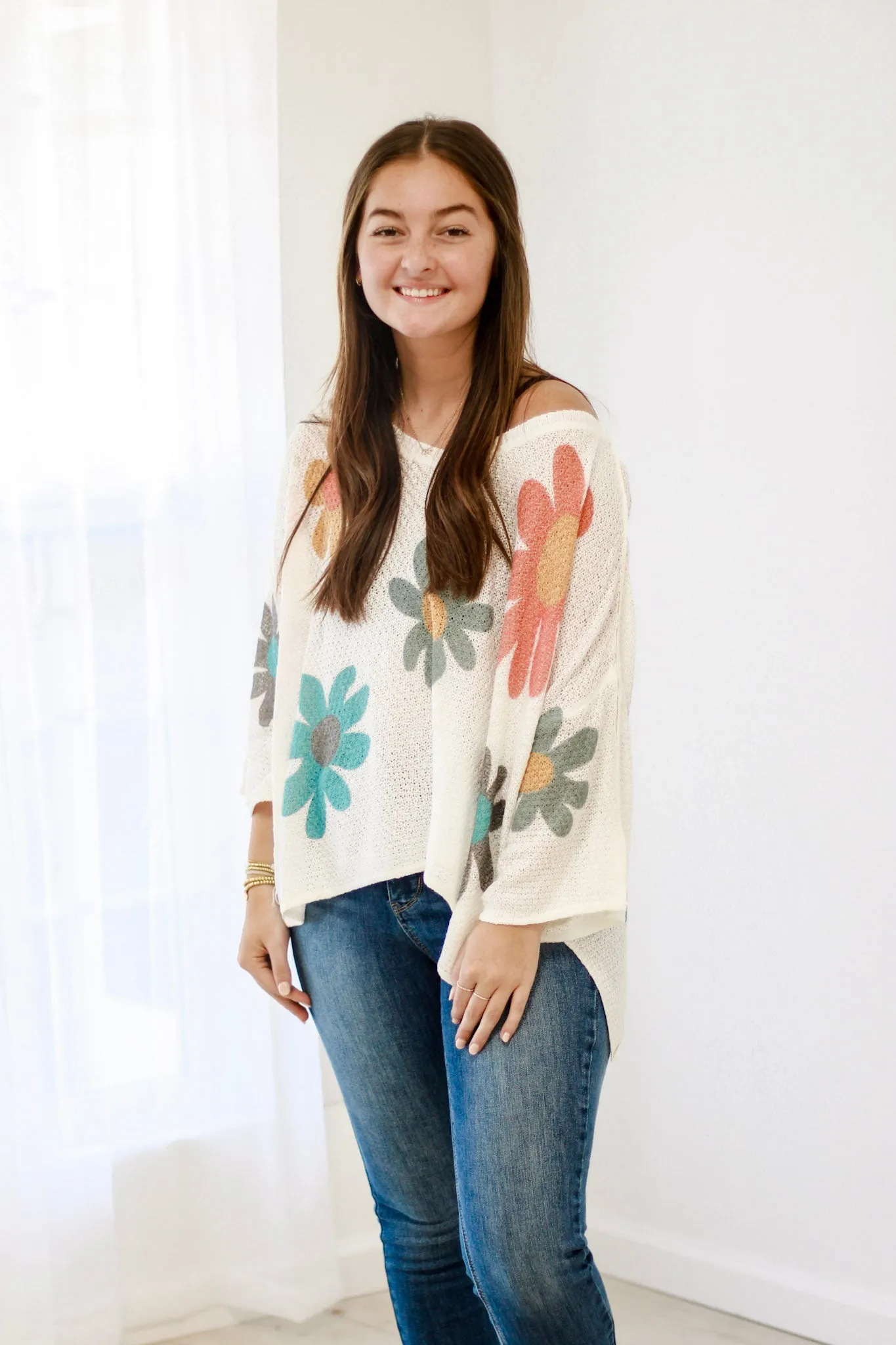 Floral Fantasy Knit Top