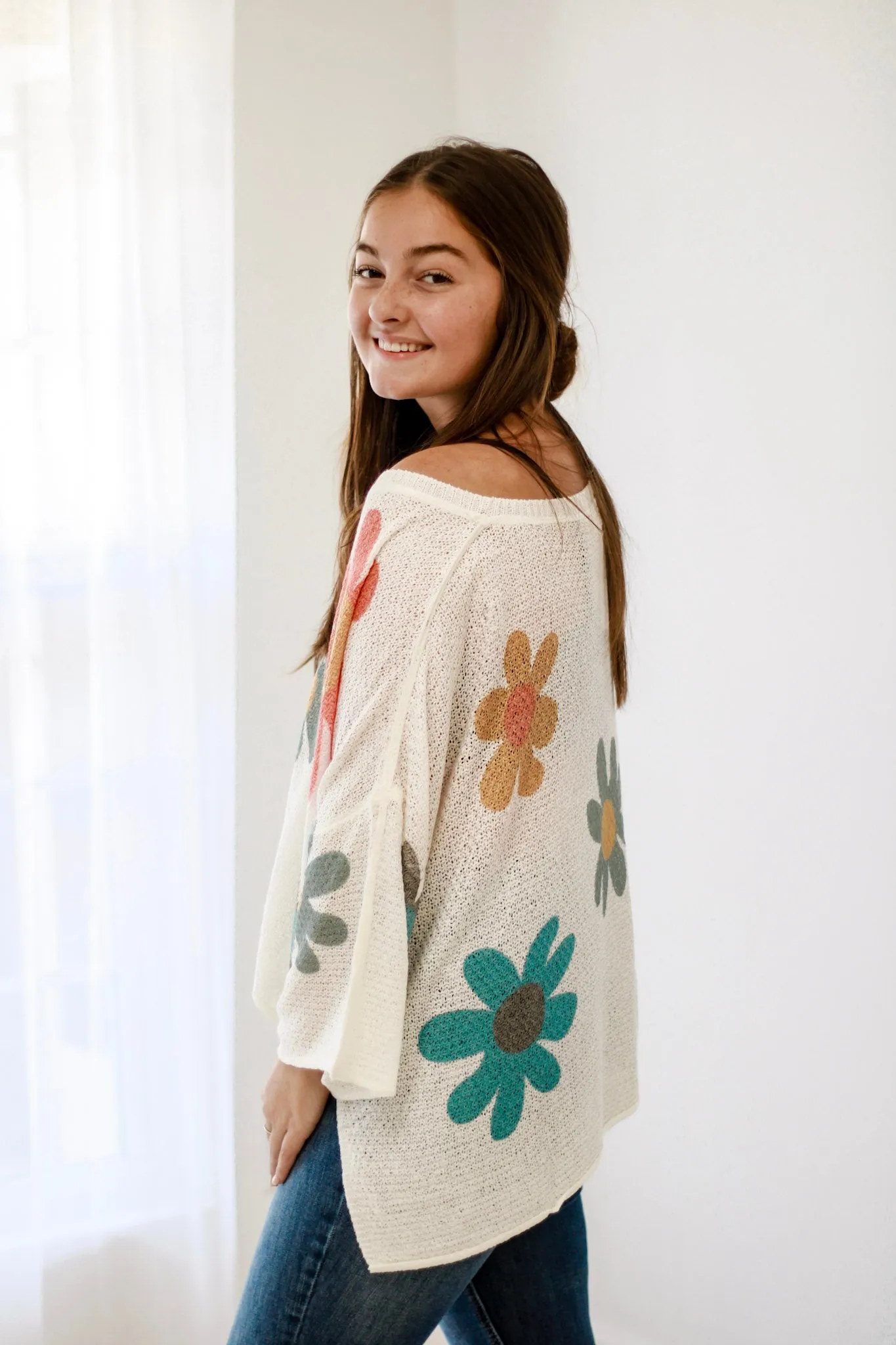 Floral Fantasy Knit Top