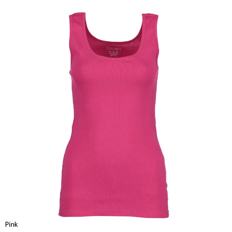 Gildan Women’s Ribbed Cotton Tank Top (3-Pack)