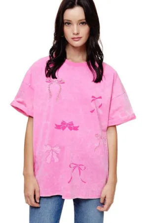 Glitter Bow Graphic Tshirt