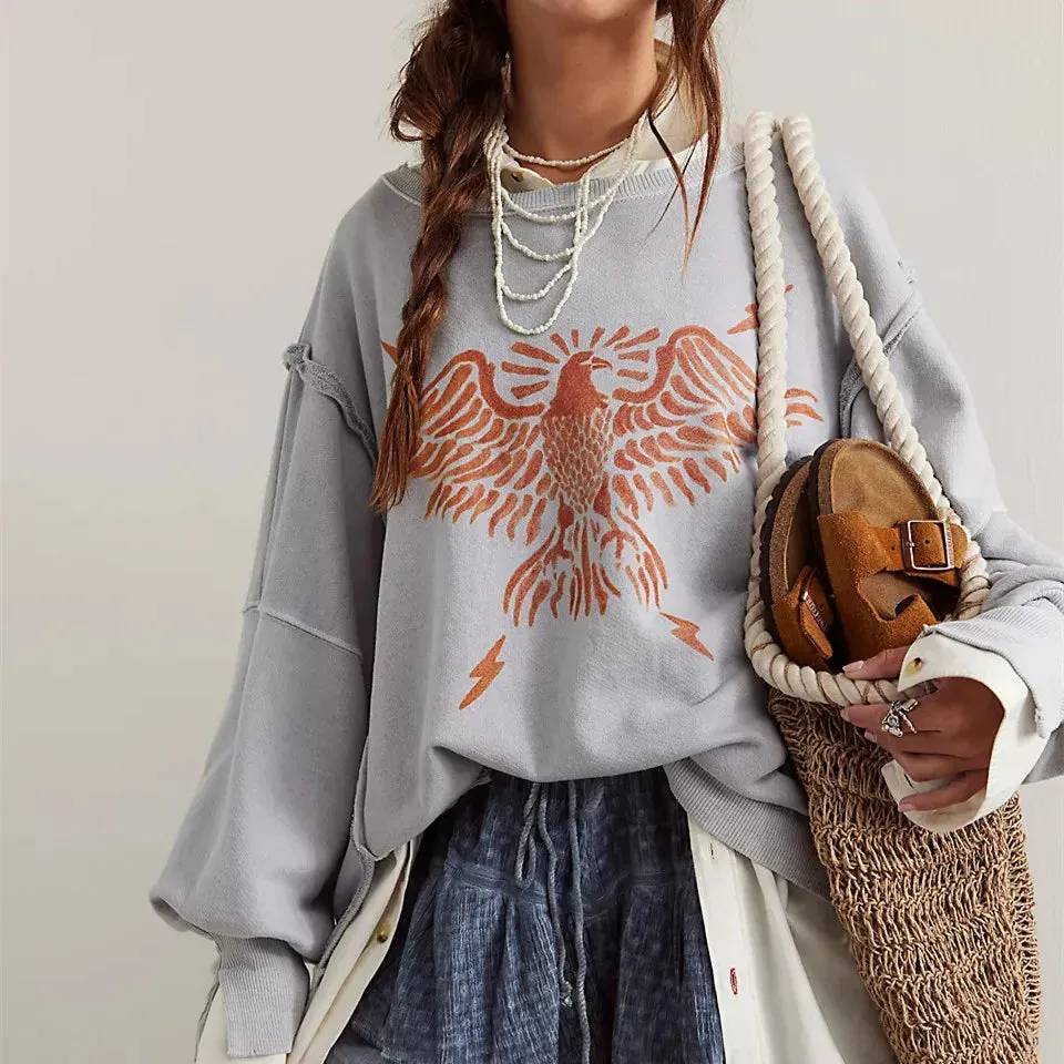 Graphic Long Sleeve  Crewneck Shirt