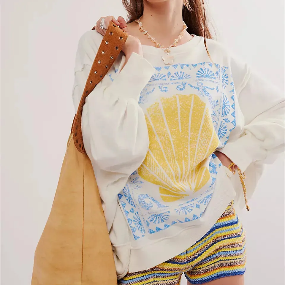 Graphic Long Sleeve  Crewneck Shirt