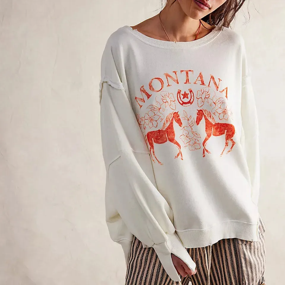 Graphic Long Sleeve  Crewneck Shirt