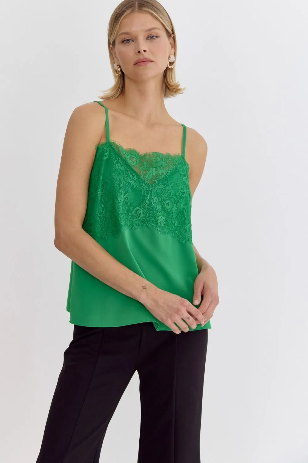 Green Lace Tank Top