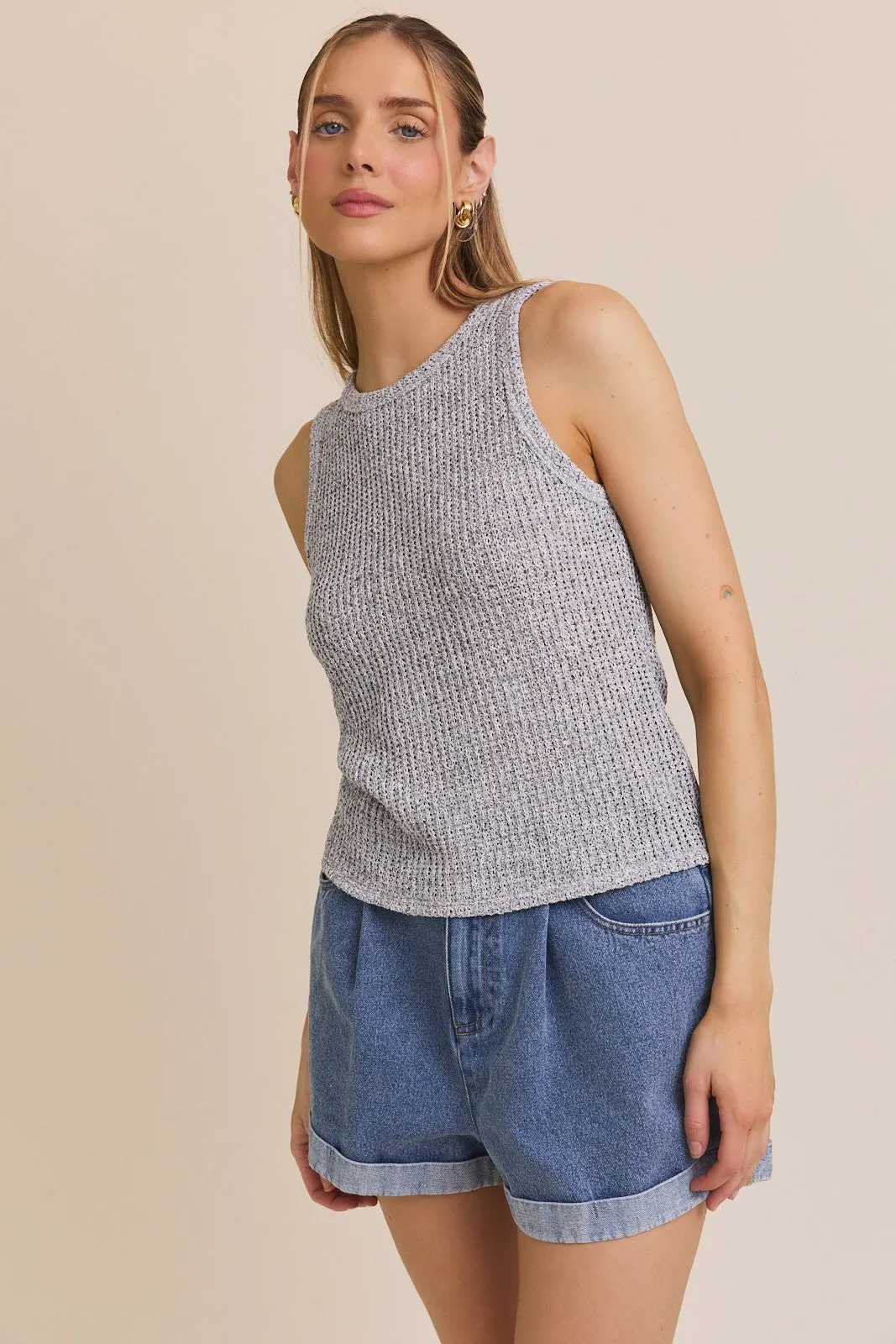 Grey Knit Tank Top