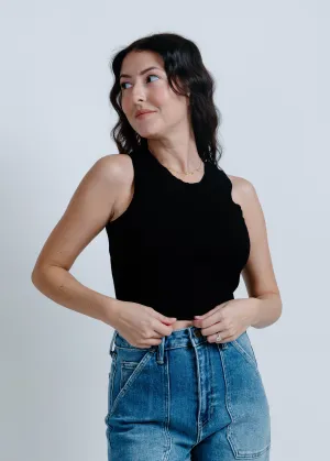 Hailey Ribbed Tank - Black