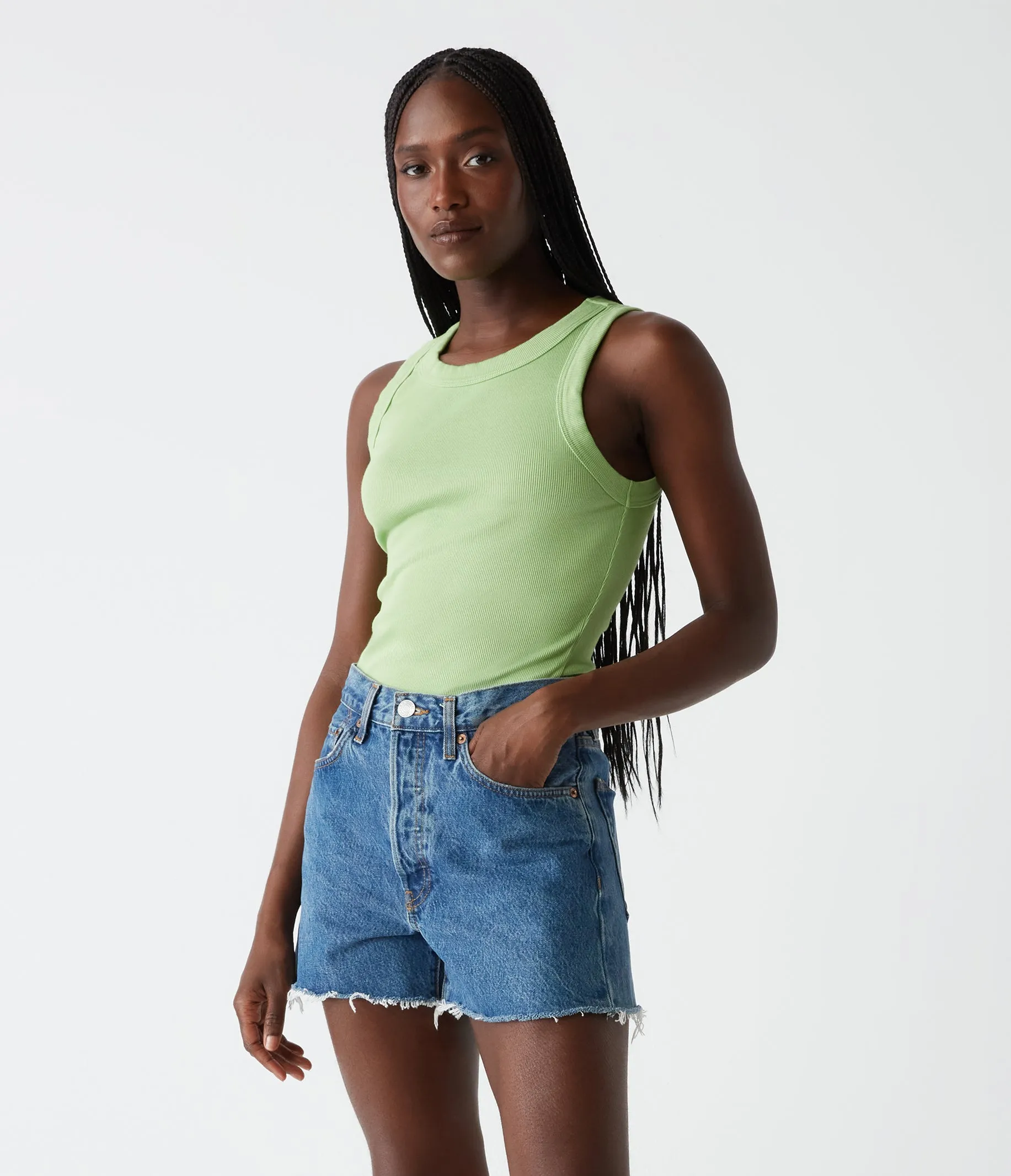 Halley Ribbed Tank with Ruching