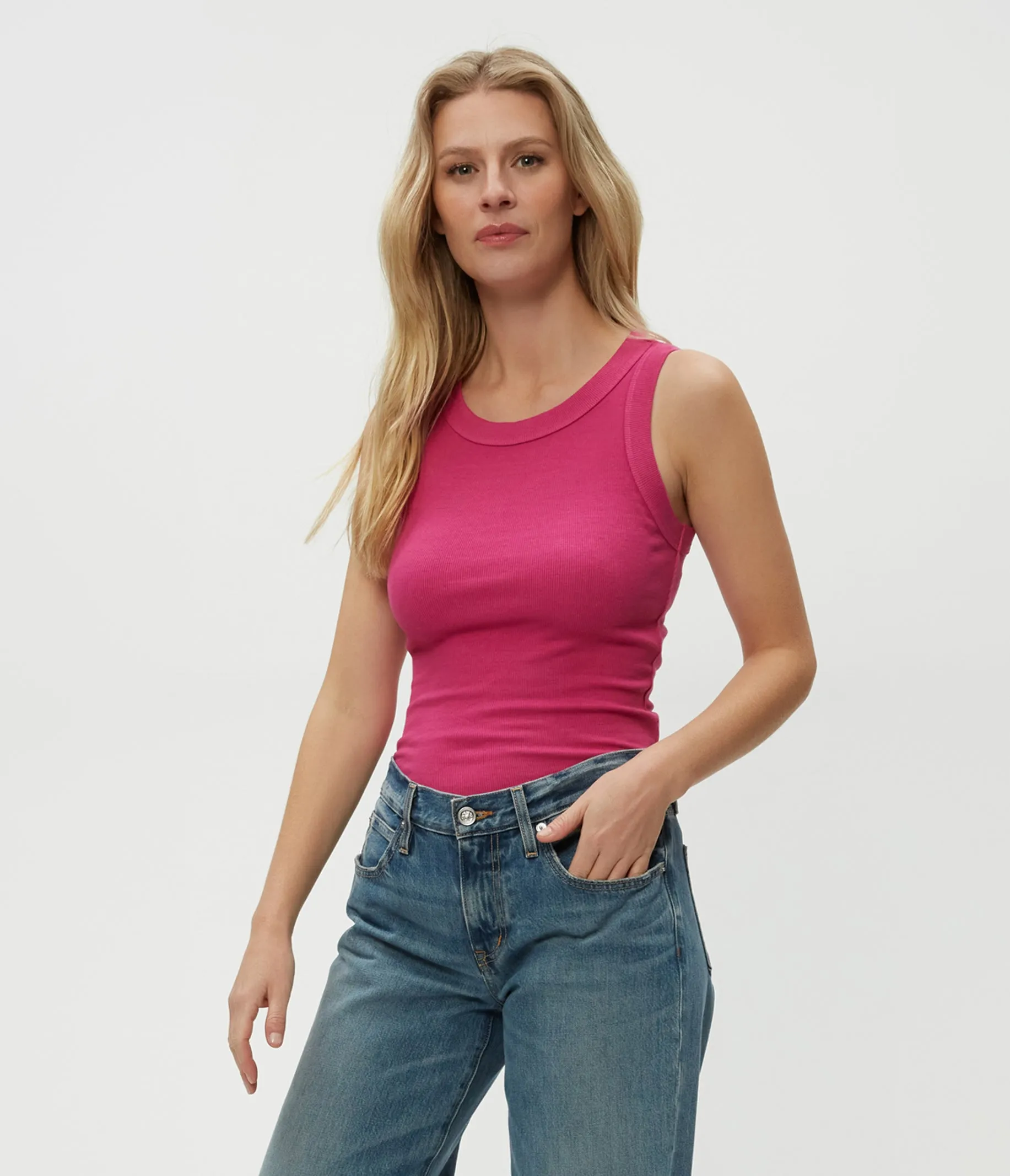 Halley Ribbed Tank with Ruching