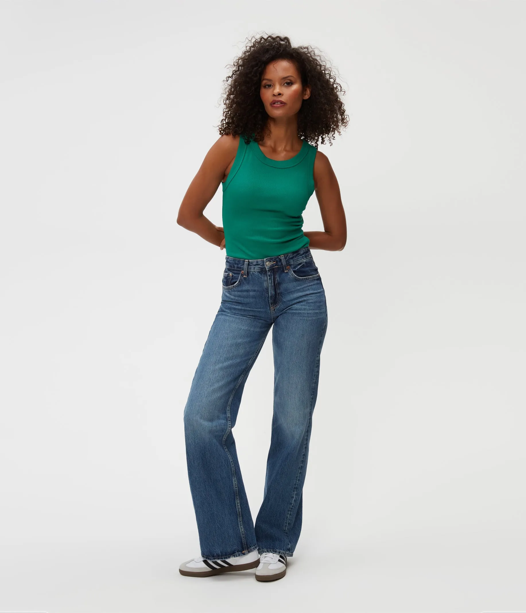 Halley Ribbed Tank with Ruching