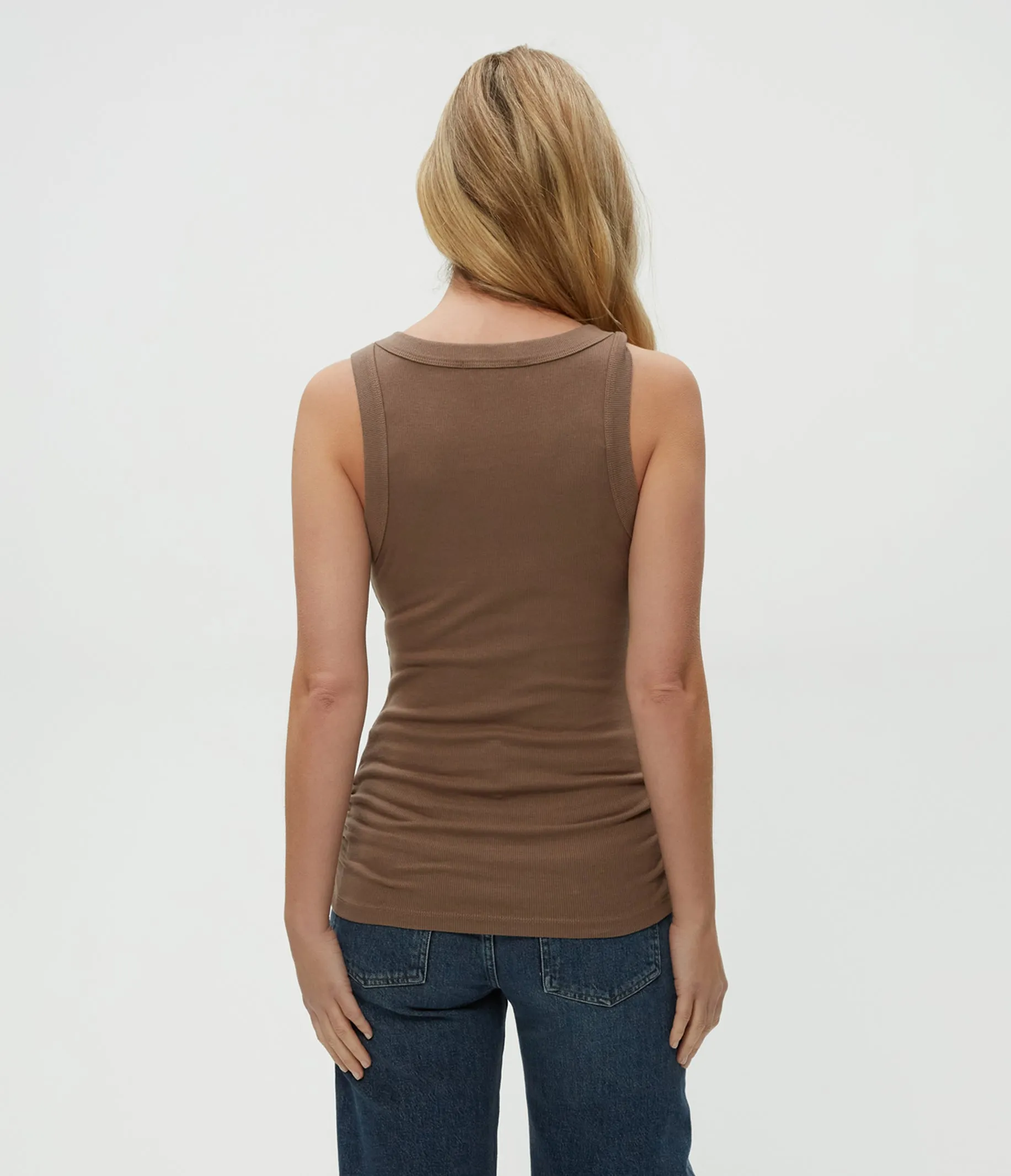 Halley Ribbed Tank with Ruching