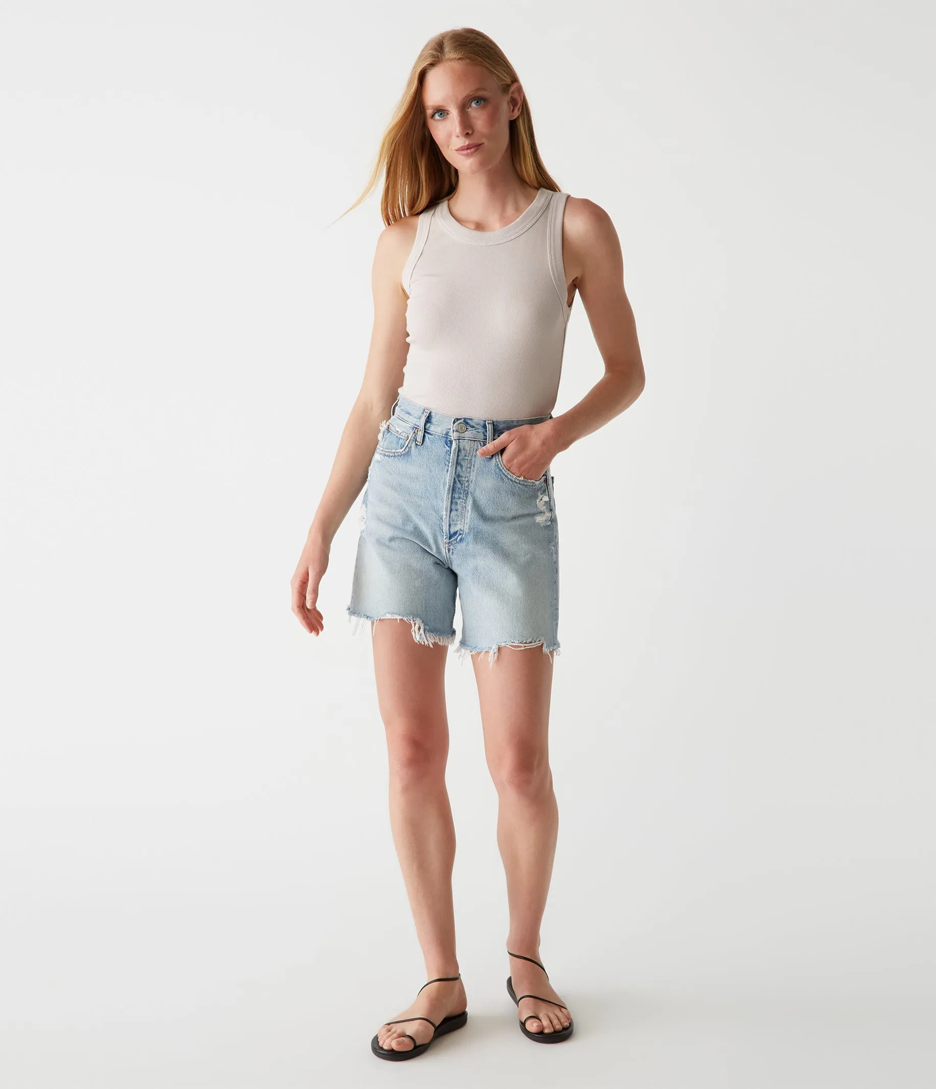 Halley Ribbed Tank with Ruching