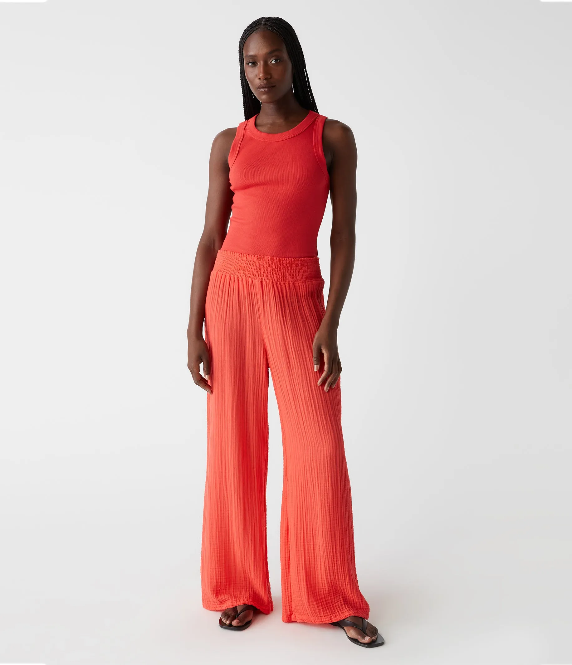 Halley Ribbed Tank with Ruching