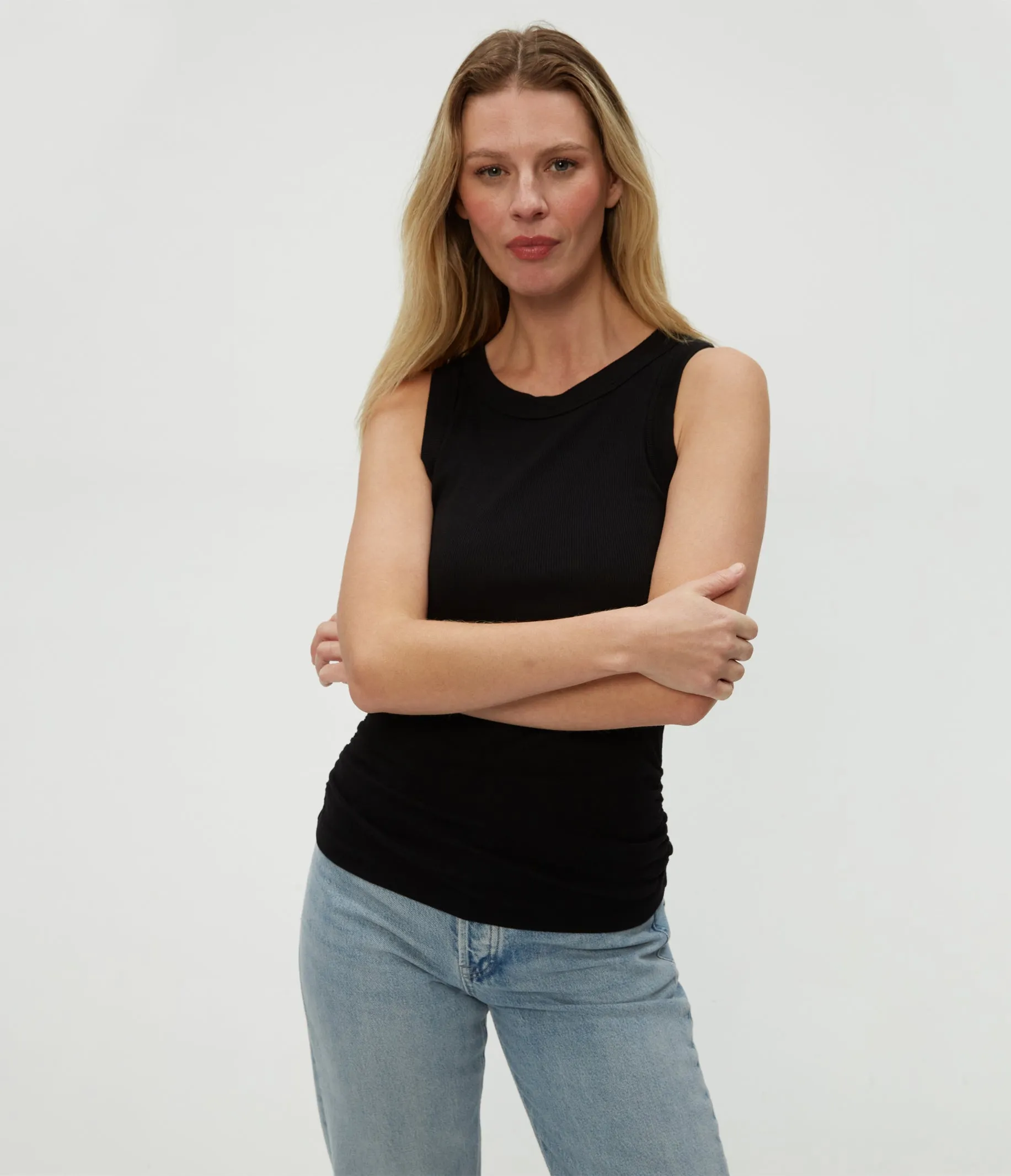 Halley Ribbed Tank with Ruching