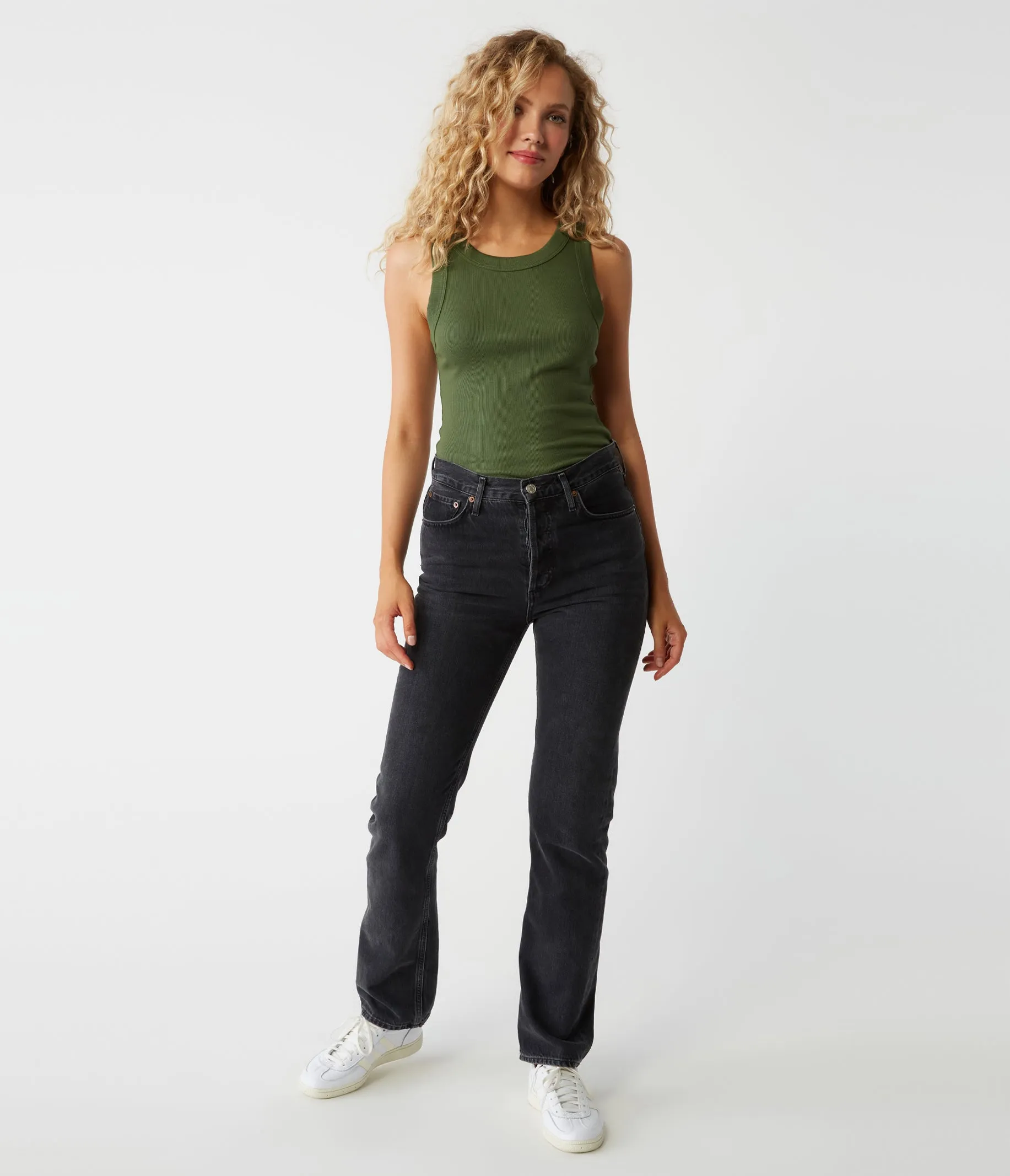 Halley Ribbed Tank with Ruching