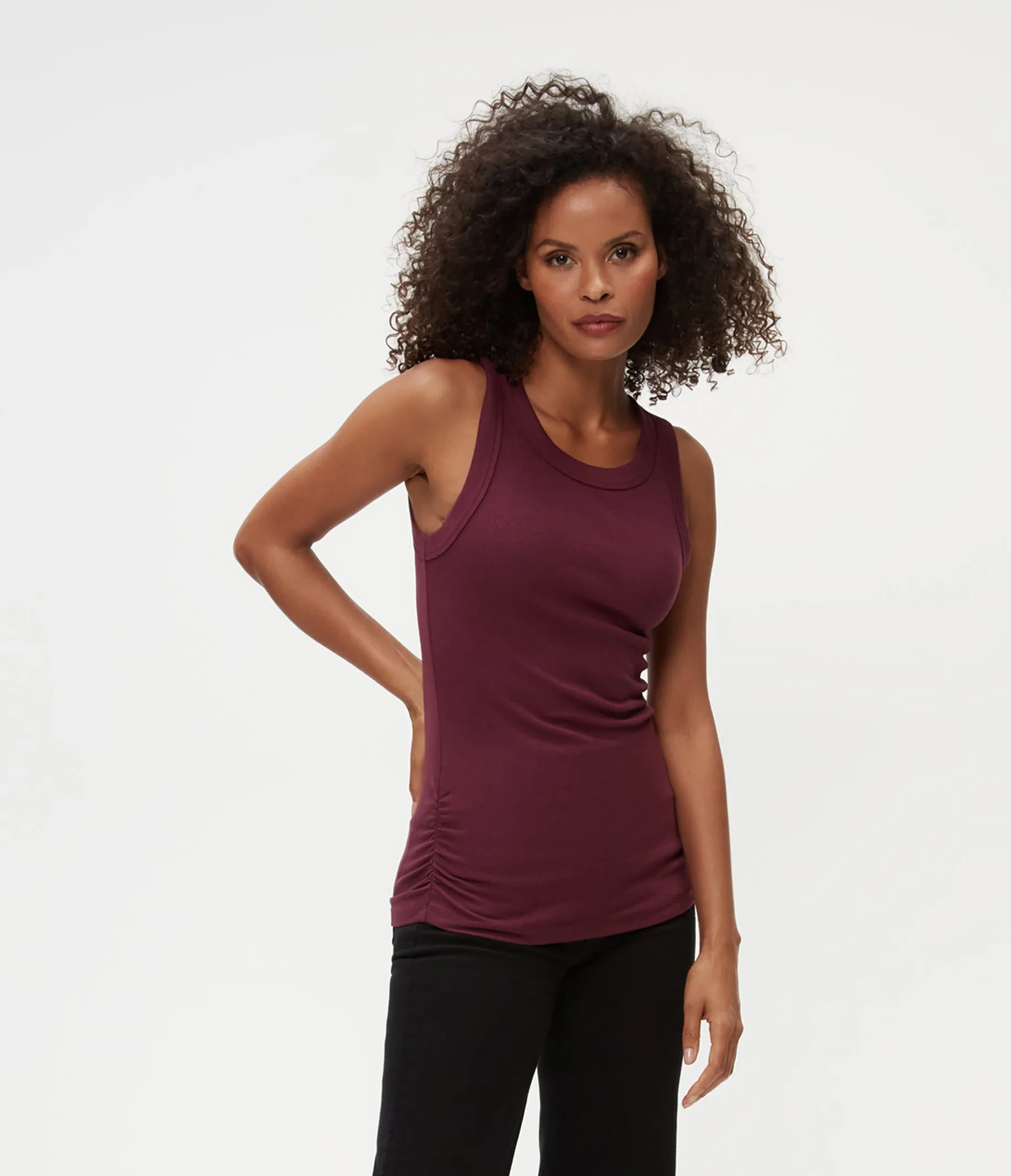 Halley Ribbed Tank with Ruching